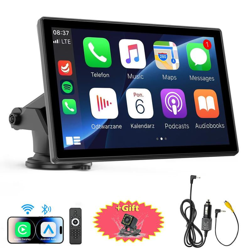 2025 Portable Carplay Screen for Car, Car Play Screen, Reverse Camera, Car Audio Receiver, Voice Control, Mirror Link, MP5