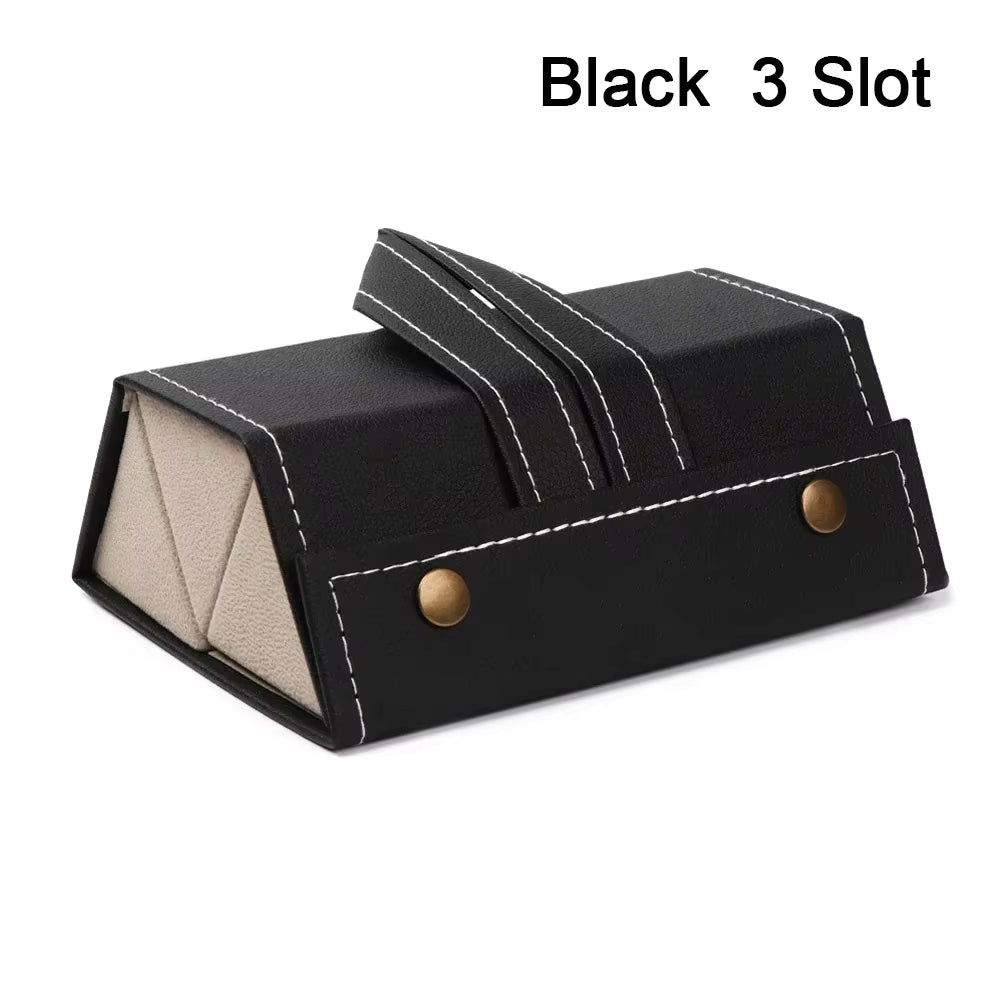 Portable Glasses Organizer 2/3/4/5/6 Multi-Slot Eyeglasses Storage Display Travel Folding Sunglasses PU Leather Case