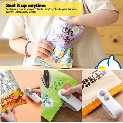 Rechargable Heat Sealer Food Snacks Packaging Heat Sealer Mini Heat Bag Sealing Machine Household Moisture-Proof Sealing Tool