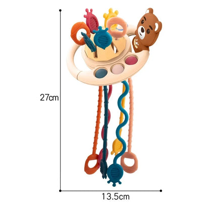 Baby Montessori Toys Pull String Sensory Toys Baby 6 12 Months Silicone Develop Teething Activity Toys for Kids Educational Toys