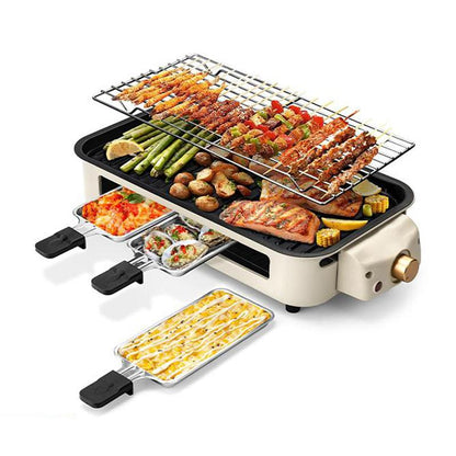 Pukomc Indoor Smokeless Grill, Fast Heating Safe Non-Stick Cooking Removable Grill Pan, Portable Korean Electric Grill with Removable Temperature Control, Dishwasher Safe, 1500 Watt