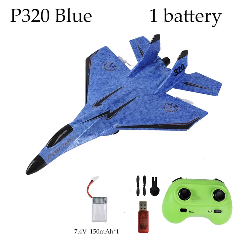 2.4G 2CH Glider RC Ariplane P320 Fixed Wing Fighter Aircra Hand Throwing Foam Outdoor Toys for Boys Birthday Gift