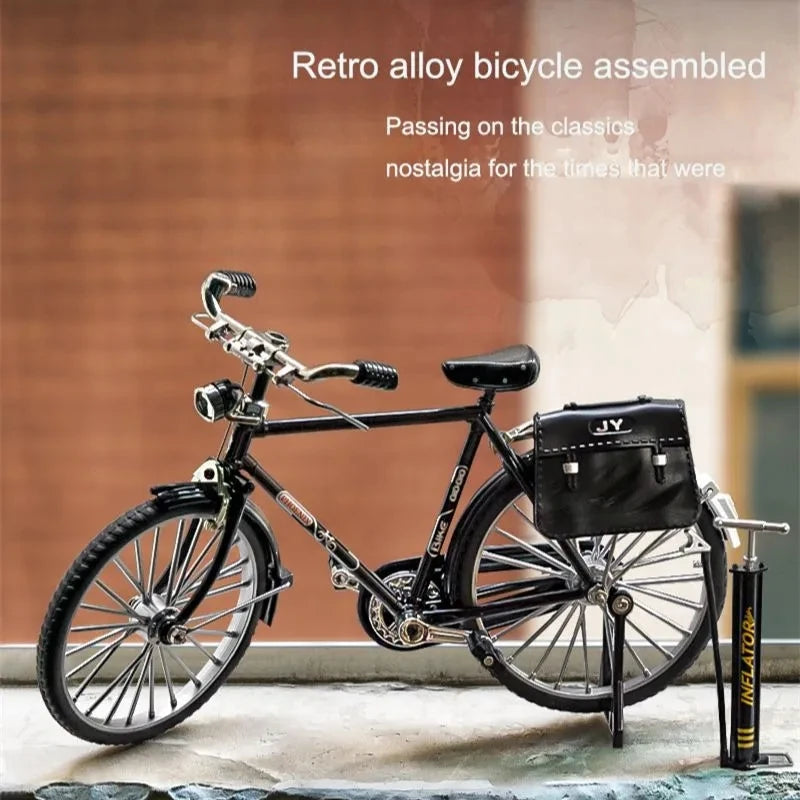 1:10 Mini Retro Alloy DIY Bicycle Diecast Model Metal Bike Sliding Assembled Version Simulation Collection Gifts Adult Boys Toys