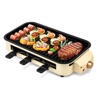 Pukomc Indoor Smokeless Grill, Fast Heating Safe Non-Stick Cooking Removable Grill Pan, Portable Korean Electric Grill with Removable Temperature Control, Dishwasher Safe, 1500 Watt