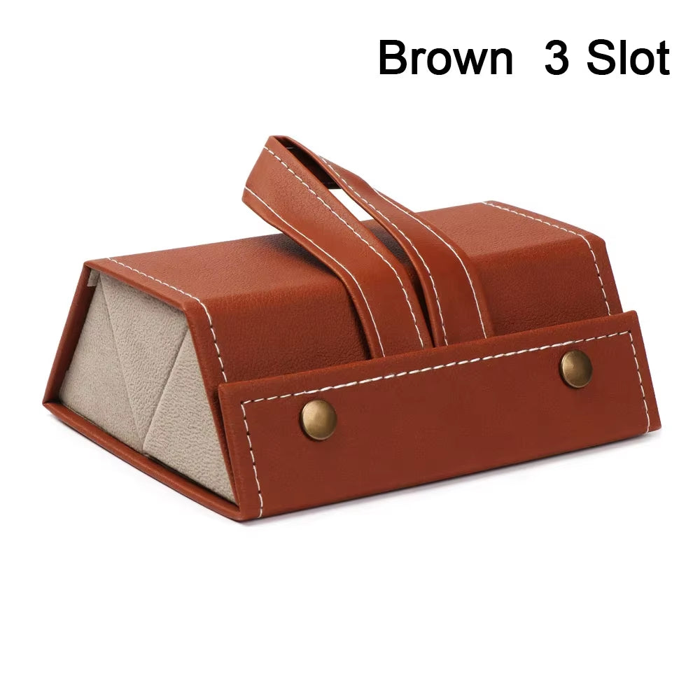 Portable Glasses Organizer 2/3/4/5/6 Multi-Slot Eyeglasses Storage Display Travel Folding Sunglasses PU Leather Case