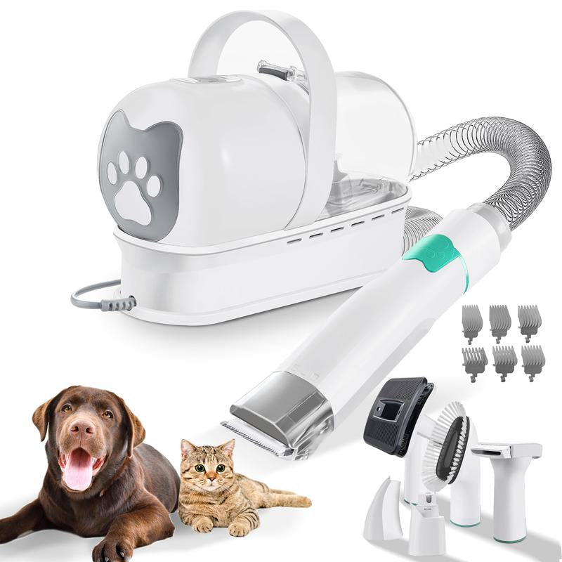 Pet Grooming Kit & Vacuum, Pet Clippers with 6 Pet Grooming Tools, Pet Grooming Vacuum for Dogs Cats Shedding Grooming