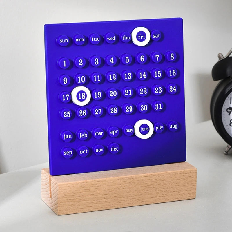 Ins Creative Time Perpetual Table Calendar Manual Acrylic Desk Calendario Home Decoration 3 Ring Date Record Gift Set