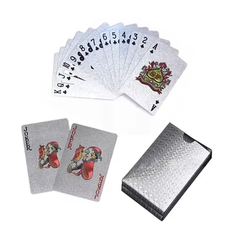 1 Deck Black Plastic Water Proof Poker Cards Glod Silver Playing Cards Home Board Game Family Home Gift Игральные Карты