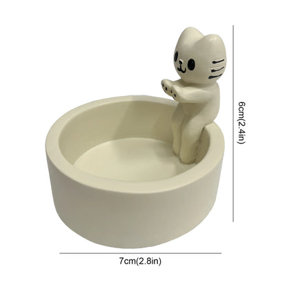 Kitten Candle Holder Cute Cat Candlestick Creative Aromatherapy Candle Holder Durable High Tempe Cartoon Candlestick Decoration