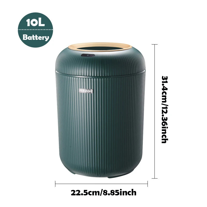 Automatic Trash Can with Lid, Small Plastic Smart Trash Can, Motion Sensor Trash Can for Bedroom, Bathroom, Kitchen, Office