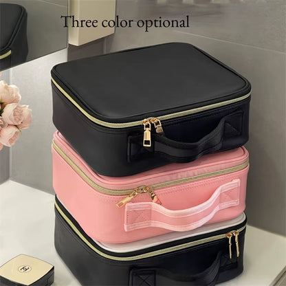 LED Cosmetic Case with Lights and Mirror Cosmetic Bag Large Capacity Premium Feeling Cosmetic Bag Luxury Makeup Bag