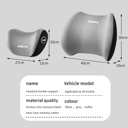 Car Headrest/Lumbar Support Car Neck Pillow Waist Cushion Driver Seat Backrest Car Cushion Driving Lumbar Support Waist Support