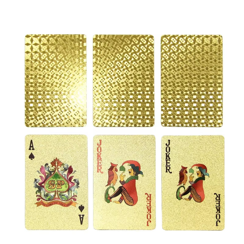 1 Deck Black Plastic Water Proof Poker Cards Glod Silver Playing Cards Home Board Game Family Home Gift Игральные Карты