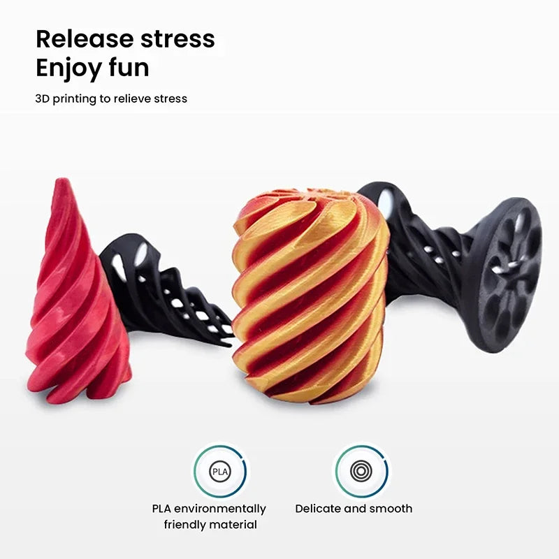 Pyramid Helix Screw Fidget Toy 3D Printed Spiral Cone Decompression Decorative Ornaments Impossible Passthrough Sculpture