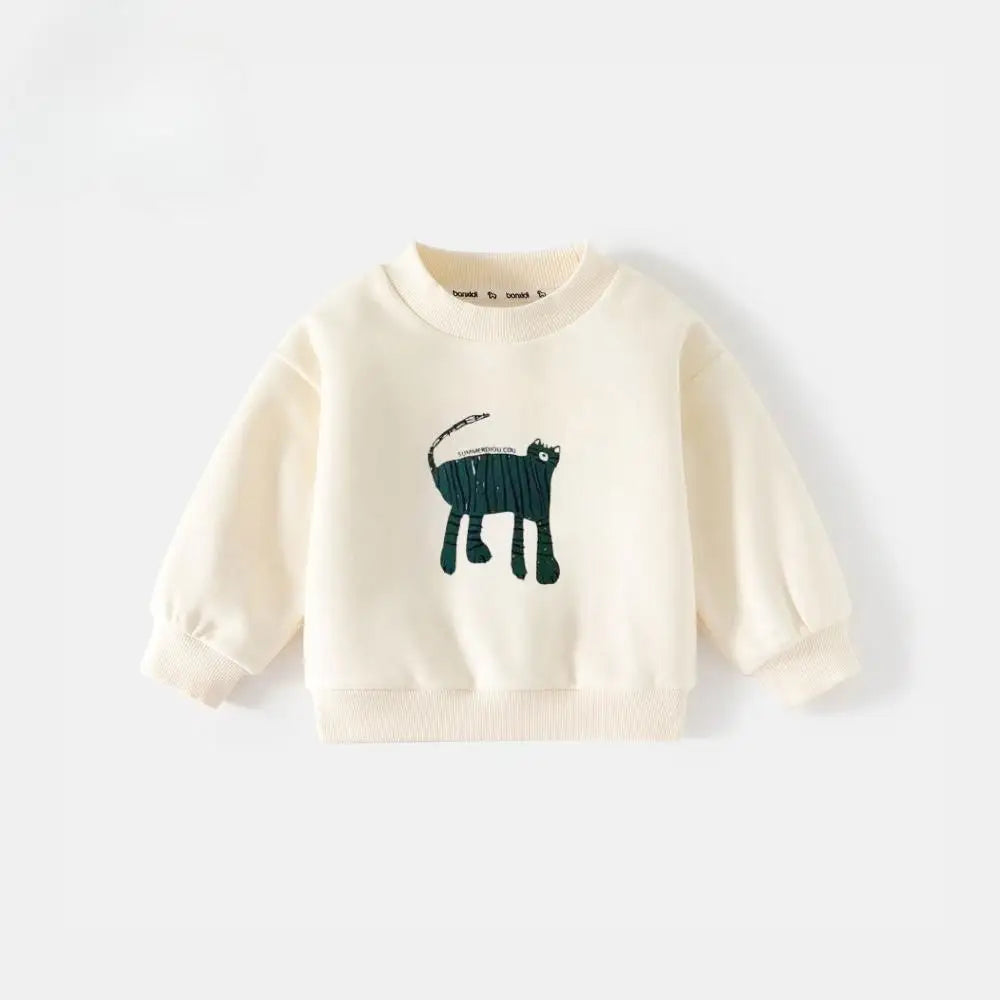 2025 Autumn New Children Sweatshirt Printed Cartoon Cute Fashion Baby Girl Boy Long Sleeve Tops Crewneck Hoodie Kids Clothing