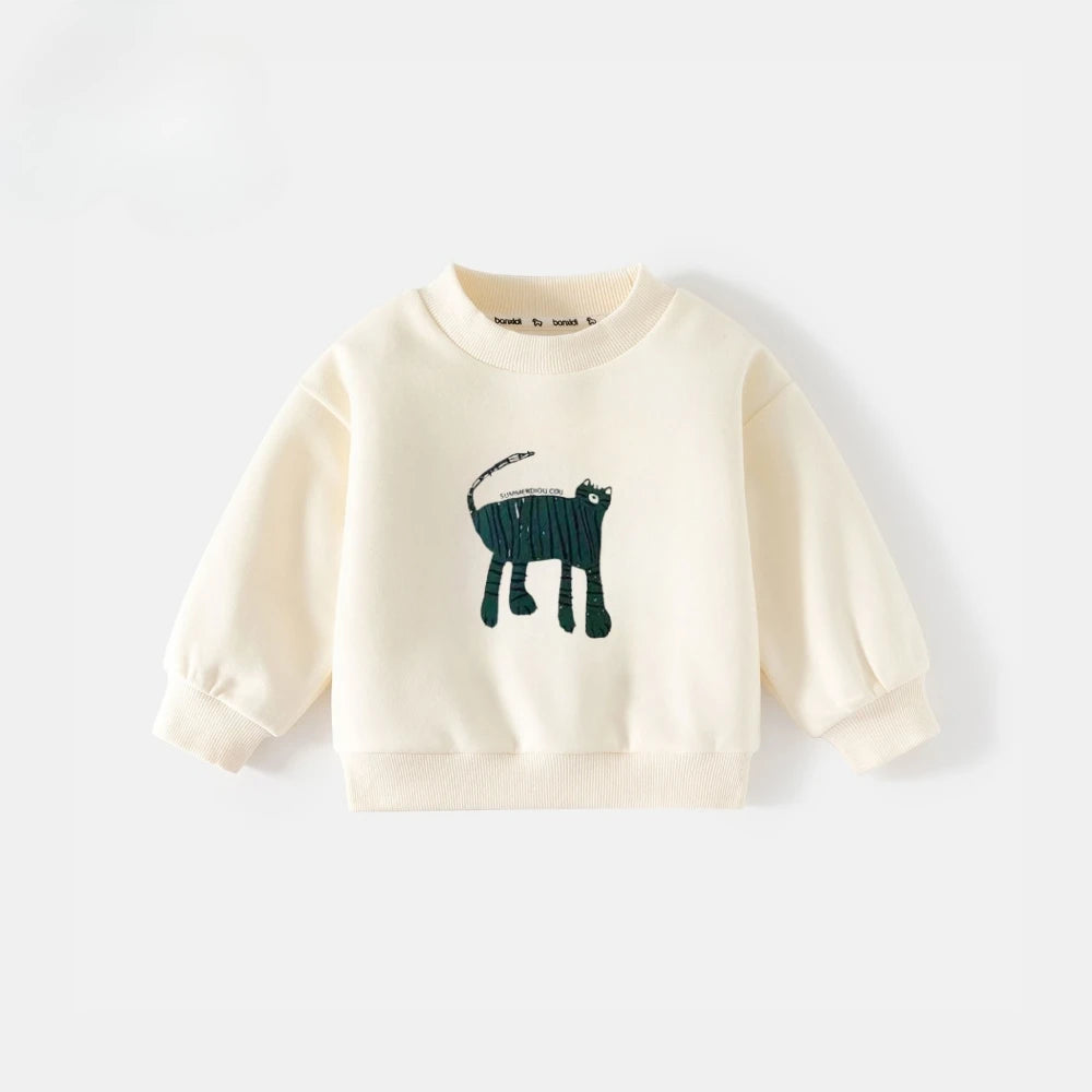 2025 Autumn New Children Sweatshirt Printed Cartoon Cute Fashion Baby Girl Boy Long Sleeve Tops Crewneck Hoodie Kids Clothing