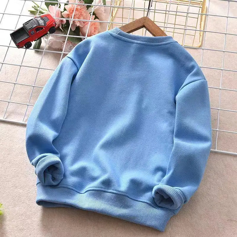 Boys' Sweatshirt for Spring and Autumn, New Embossed Stylish Versatile Long-Sleeve T-Shirt for Older Children, Korean Style Base Shirt for Kids
