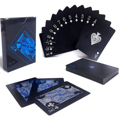 1 Deck Black Plastic Water Proof Poker Cards Glod Silver Playing Cards Home Board Game Family Home Gift Игральные Карты