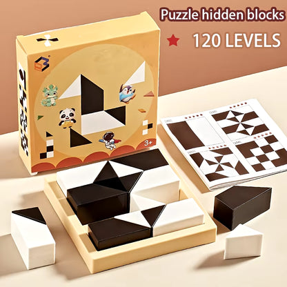 120 Level Hidden Block Puzzle: 3+ Years, ABS Material, Enhances Logic and Spatial Reasoning, Suitable for 3-8 Year Olds