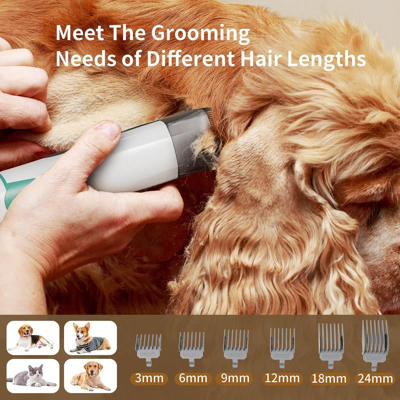 Pet Grooming Kit & Vacuum, Pet Clippers with 6 Pet Grooming Tools, Pet Grooming Vacuum for Dogs Cats Shedding Grooming