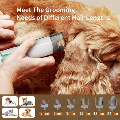 Pet Grooming Kit & Vacuum, Pet Clippers with 6 Pet Grooming Tools, Pet Grooming Vacuum for Dogs Cats Shedding Grooming