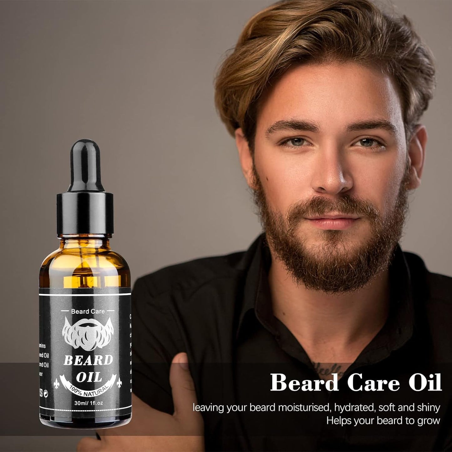 | Kit Barba Hombre - 10 En 1 Kit Cuidado Barba Hombre - Kit Barba Profesional Hombres, Tijeras Para Bigote Cuidado Regalos Para Hombre