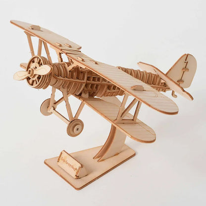 Diy 3D Wooden Puzzle for Assembly Puzzle Laser Cutting Sailing Ship Biplane Steam Locomotive Train Toy Diy Kit for Adults Child