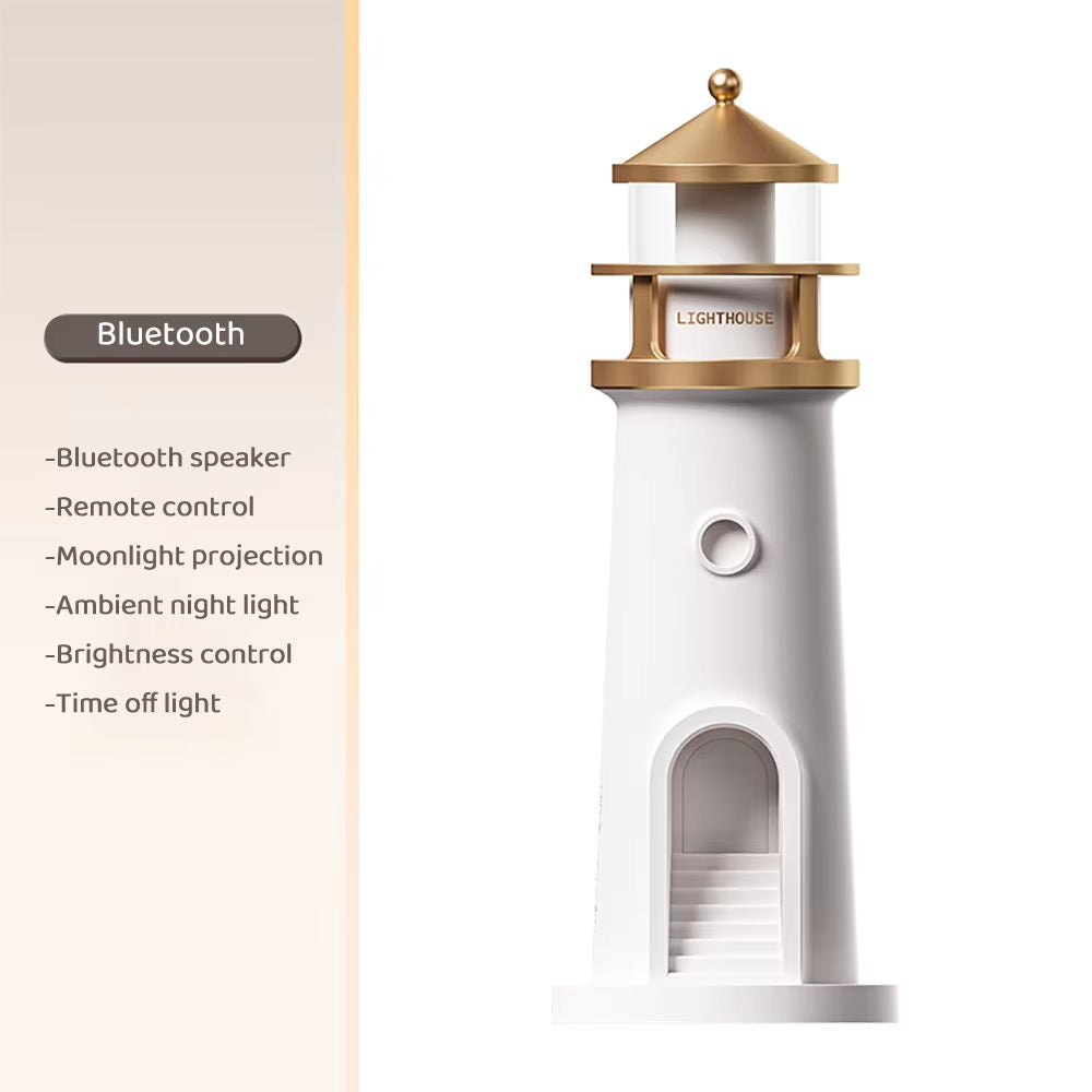 Moon Projection Lighthouse Night Lights Motion Sensor Dimmable Timing Ambient Night Lamp Bluetooth Music Christmas Birthday Gift