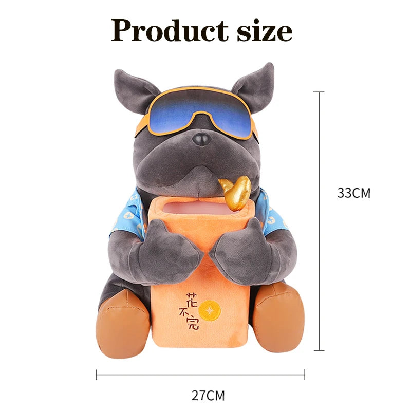 2 in 1 Car Tissue Box Doll Cartoon Garbage Can Dog Monkey Rabbit Short Plush Car Tissue Holder Car Tissue Box Car Accessories