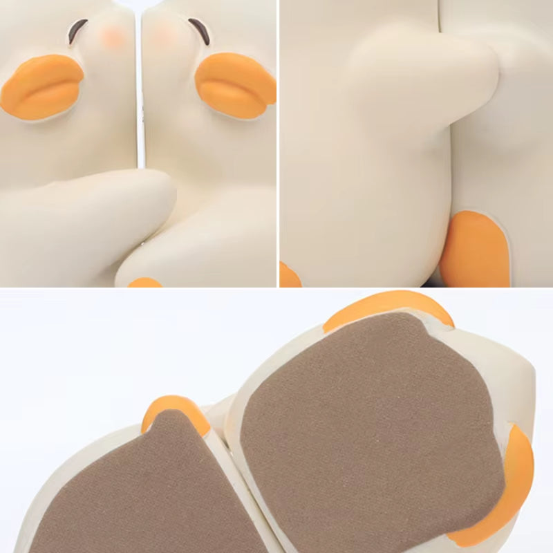 2Pcs Cute Ducks Book End Figurine Home Desk Living Decoration Resin Crafts Lovely Animal Statuette for Bedroom Accessories Gifts