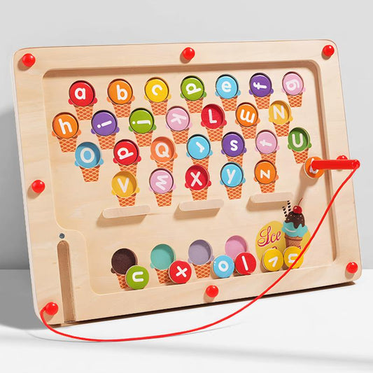 Alphabet Wooden Color Matching Counting Puzzle for Toddlers Educational Fine Motor Skills Toy