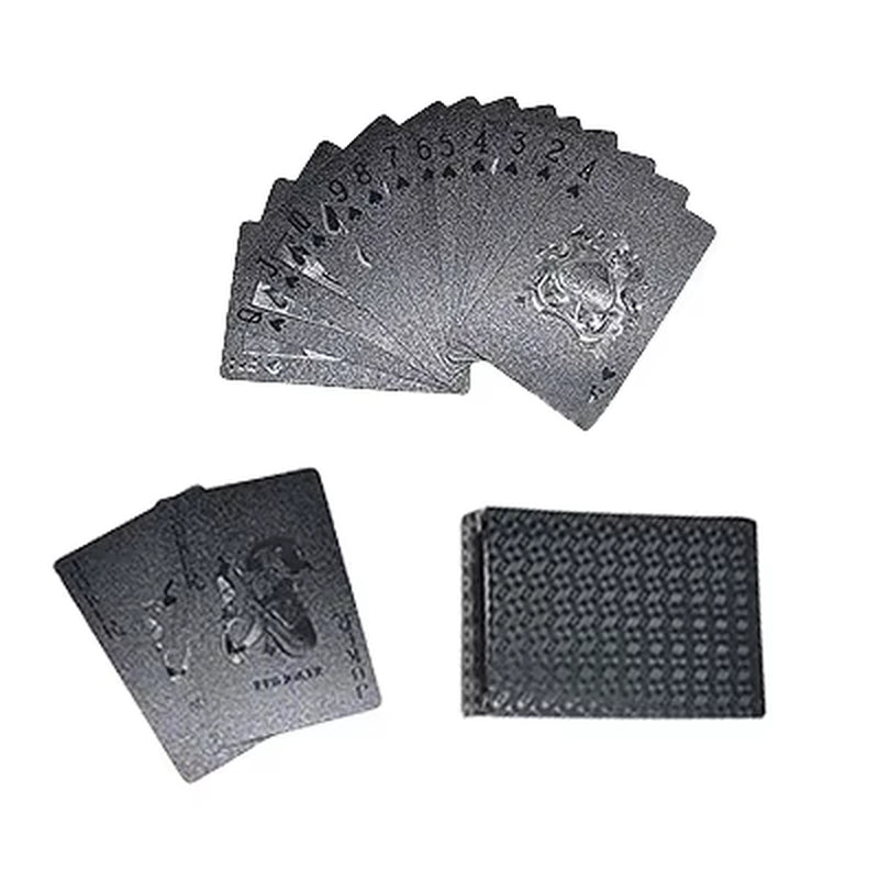 1 Deck Black Plastic Water Proof Poker Cards Glod Silver Playing Cards Home Board Game Family Home Gift Игральные Карты